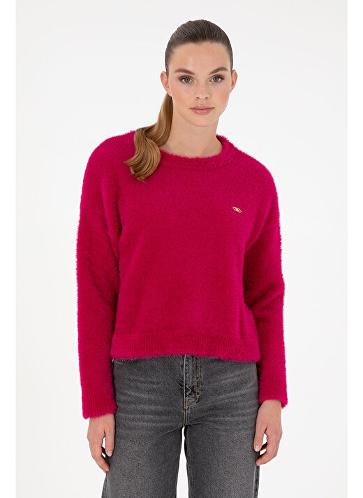 U.S. Polo Assn. Kadın Fuşya Kazak /Triko 50297898-VR023 1