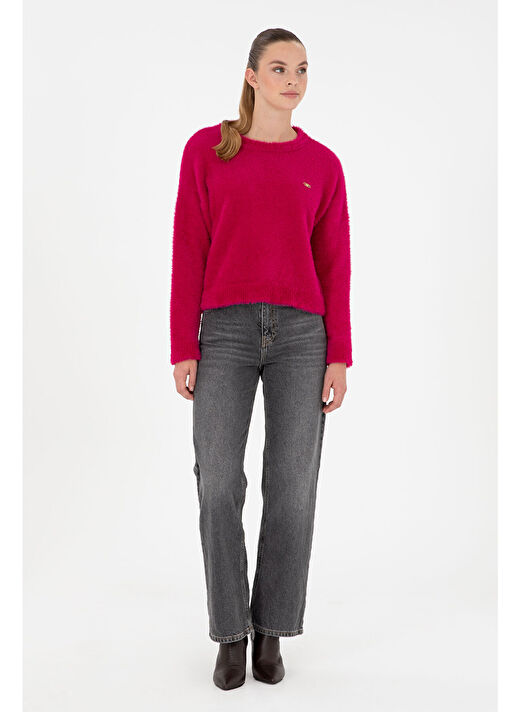 U.S. Polo Assn. Kadın Fuşya Kazak /Triko 50297898-VR023 4