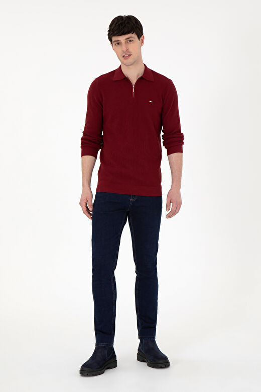 Erkek Bordo Basic Kazak 4
