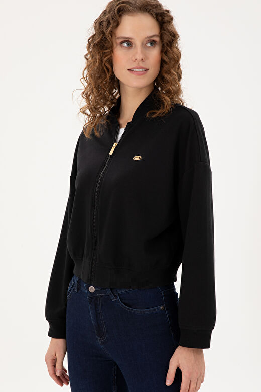 U.S. Polo Assn. Kadın Siyah Sweatshirt 50299000-VR046 3