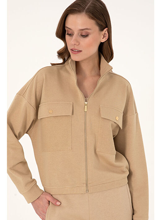 U.S. Polo Assn. Kadın Kum Sweatshirt 50299001-VR085 3