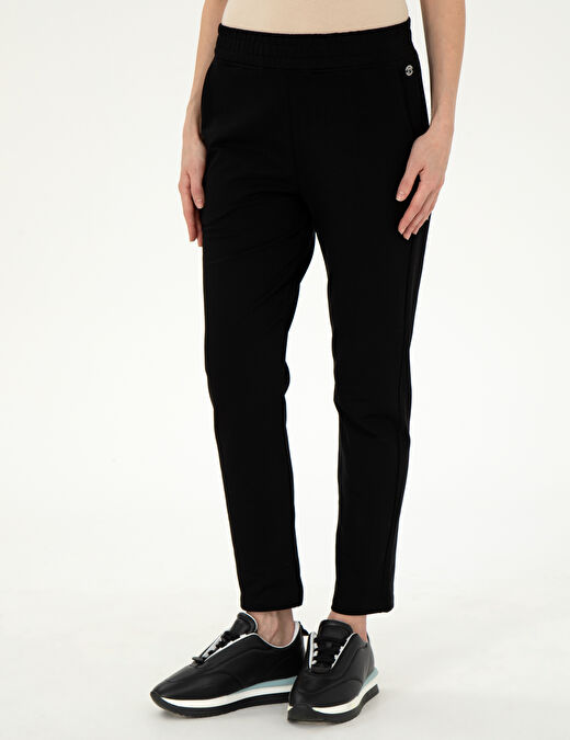 Siyah Regular Fit Eşofman Altı 2