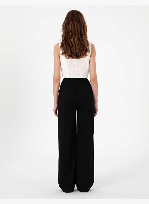 Siyah Yüksek Bel Loose Fit Pantolon 4