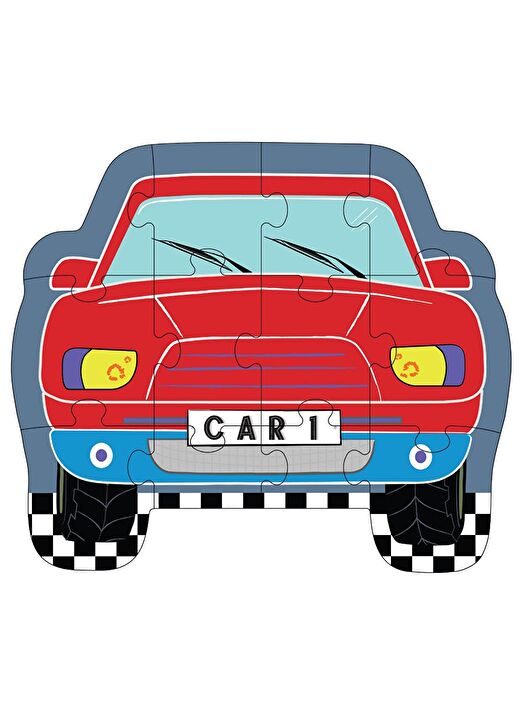 FLOSS & ROCK 12 Parça Şekilli Yap-Boz / Cars 1
