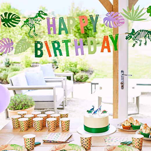 Party Pieces - Kaşif Dino Parti Happy Birthday Asma Süsü 2