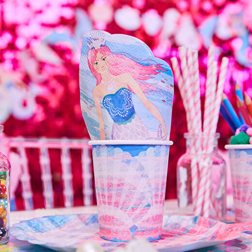 Party Pieces - Deniz Kızı 8li Parti Karton Bardakları 2