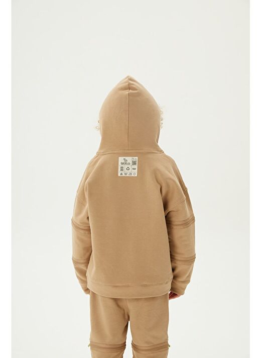 3'ü Bir Arada Dönüşebilir Hoodie Çıkarılabilir Dirsek Parçalı Kapüşonlu Çocuk Sweatshirt  4