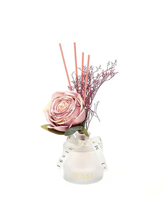 200 ml Buzlu Cam Şişe Pembe Gül Dekorlu Iceflowers Oda Kokusu 1