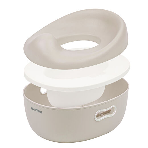 Nattou Potty Care 3 in 1 Lazımlık Oturak Ve Tuvalet Adaptörü - Bej 3