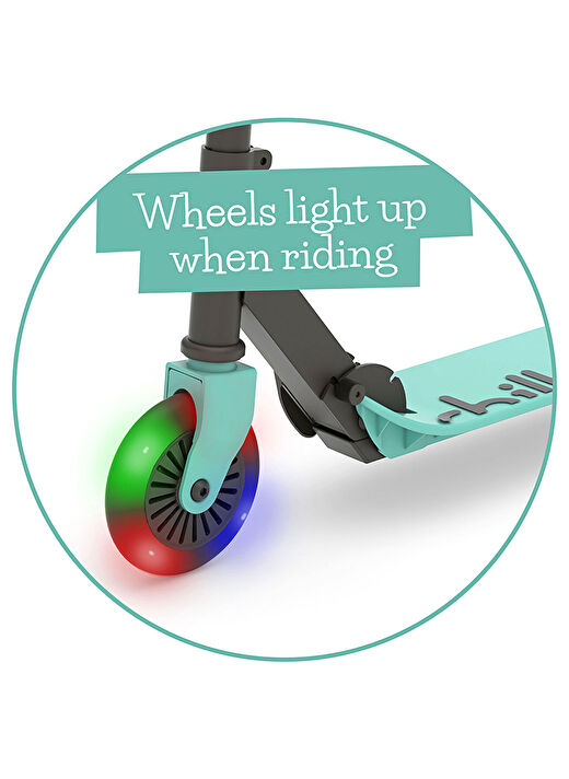 Flexxi Glow - Işıklı Katlanabilir 2 Tekerlekli Scooter - Mint 3