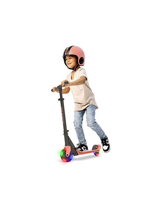 Flexxi Glow - Işıklı Katlanabilir 2 Tekerlekli Scooter - Flamingo 2
