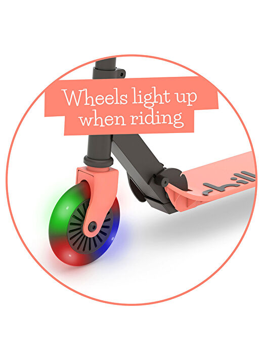 Flexxi Glow - Işıklı Katlanabilir 2 Tekerlekli Scooter - Flamingo 4