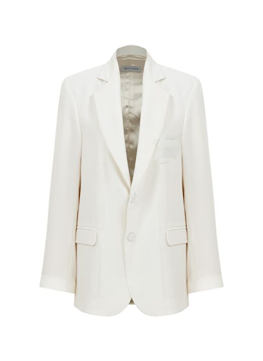Boxy Blazer Beyaz 3