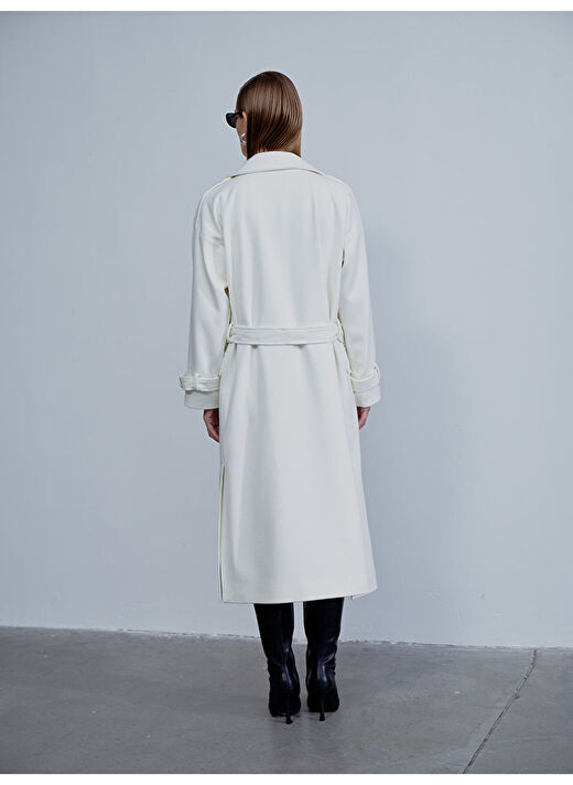 Laura Oversize Kaşmir Palto Beyaz 2