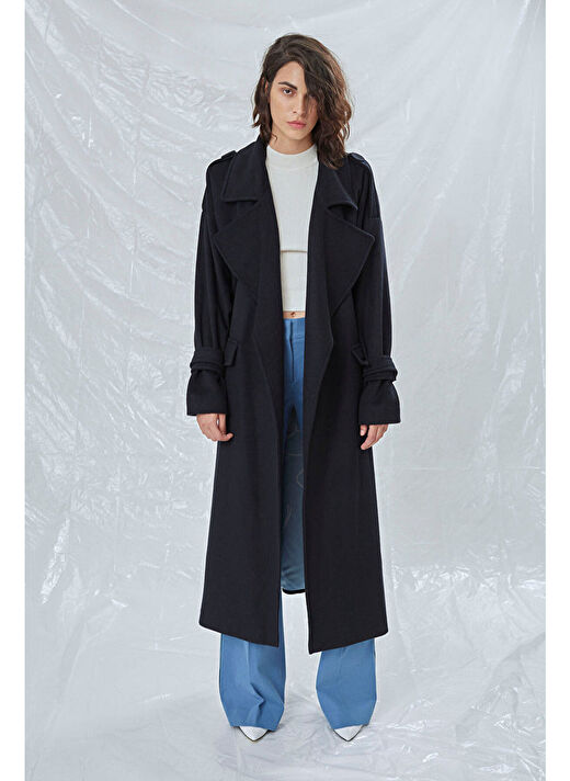 Laura Oversized Kaşmir Palto Lacivert 3