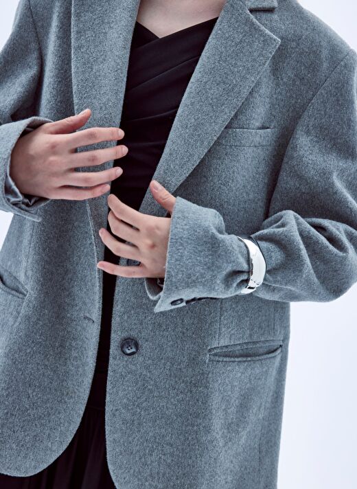 Boxy Yün Blazer Gri 2