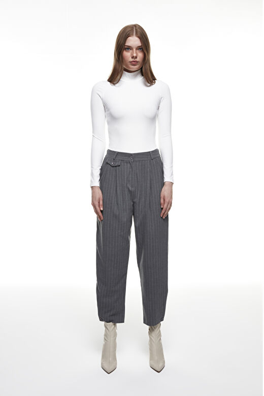 Balıkçı Yaka Bodysuit Ekru 1