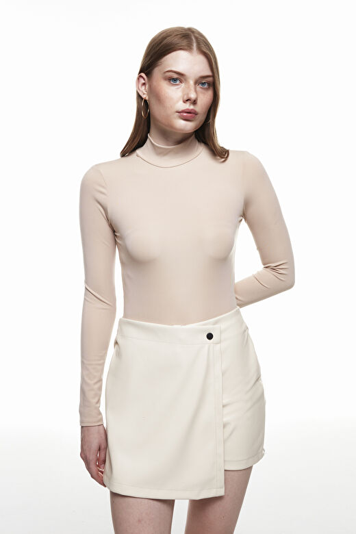 Balıkçı Yaka Bodysuit Bej 3