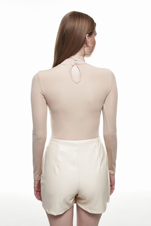 Balıkçı Yaka Bodysuit Bej 4