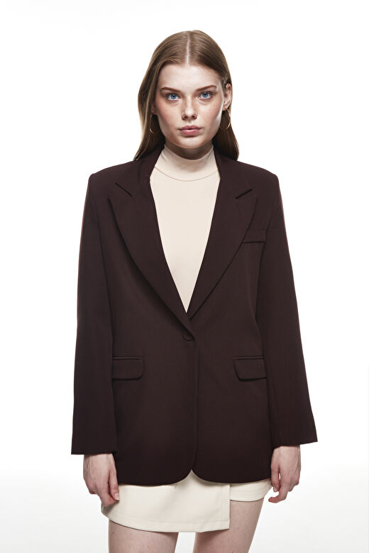 Blazer Ceket Koyu Kahve 2