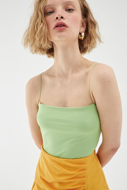 İnce Askılı Bodysuit Yeşil 4