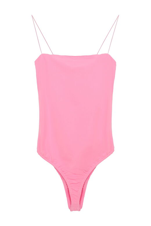 İnce Askılı Bodysuit Pembe 1