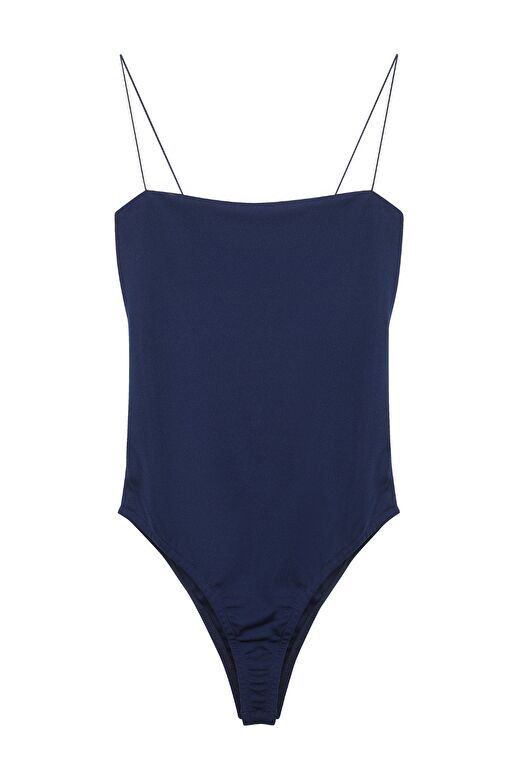 İnce Askılı Bodysuit Lacivert 1