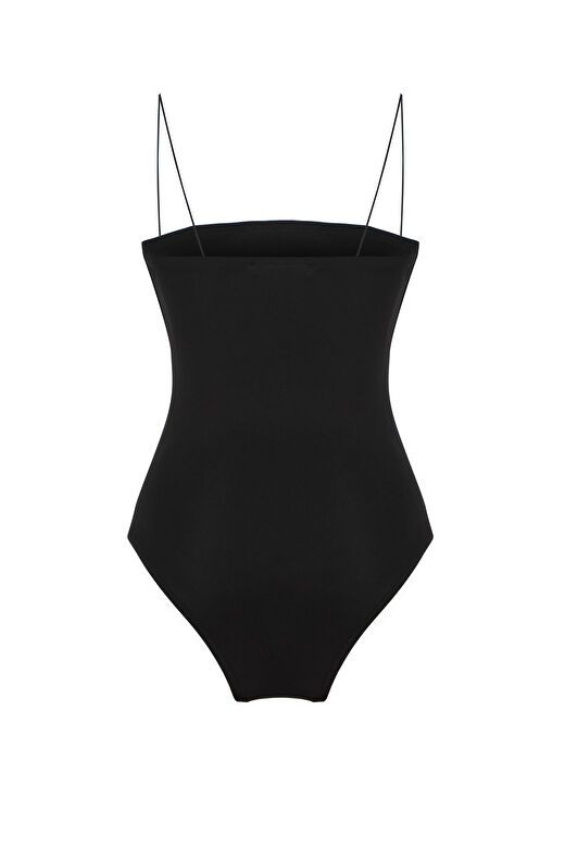 İnce Askılı Bodysuit Siyah 2