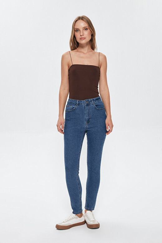 İnce Askılı Bodysuit Koyu Kahve 1