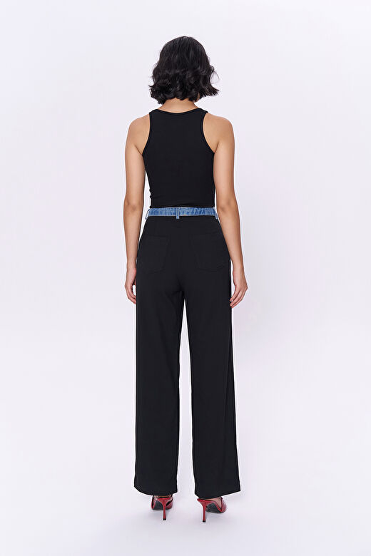 Taş Aksesuarlı Halter Yaka Bodysuit Siyah 4