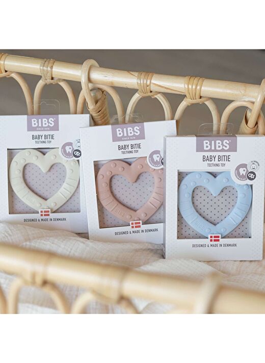 BIBS Baby Bitie Diş Kaşıyıcı - Blush Kalp 3