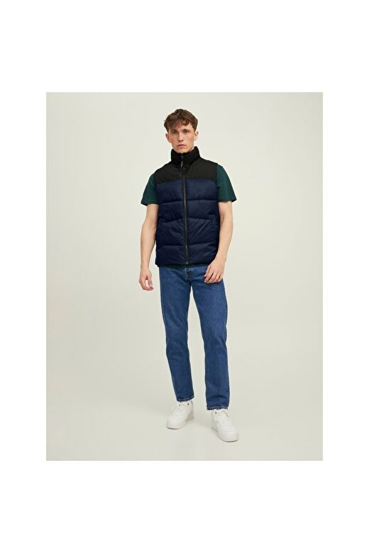 Jack & Jones Dik Yaka Lacivert Erkek Yelek - 12212221 2