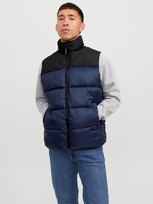 Jack & Jones Erkek Dik Yakalı Fermuarlı Şişme Mont - 12235861 1