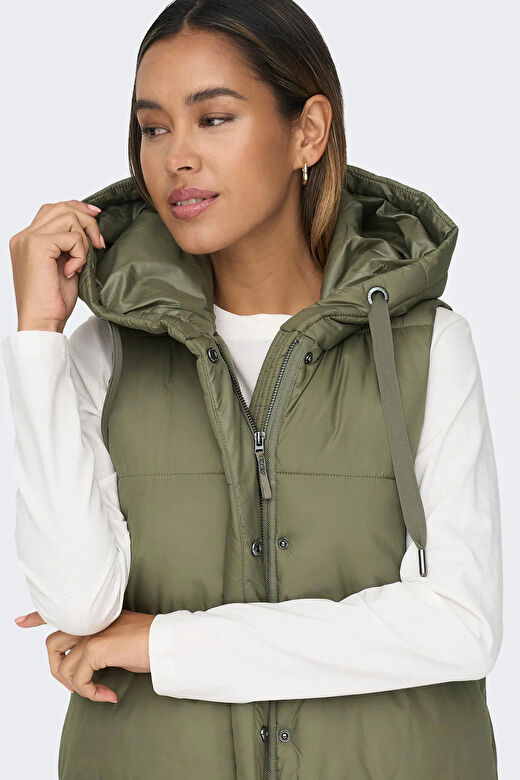Only Asta Puffer Waistcoat Kadın Mont Uzun Şişme Yelek - 15300256-02 3