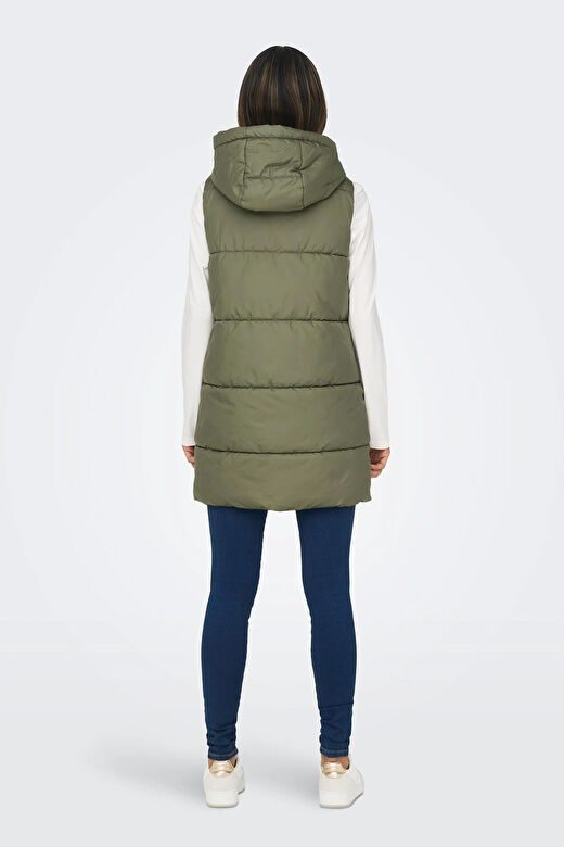 Only Asta Puffer Waistcoat Kadın Mont Uzun Şişme Yelek - 15300256-02 4