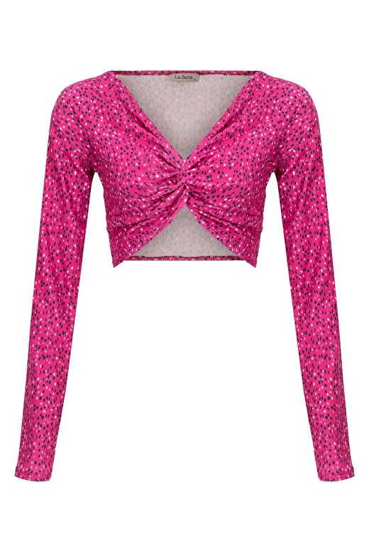 Mykonos Önden Büzgü Detaylı Crop Top 1