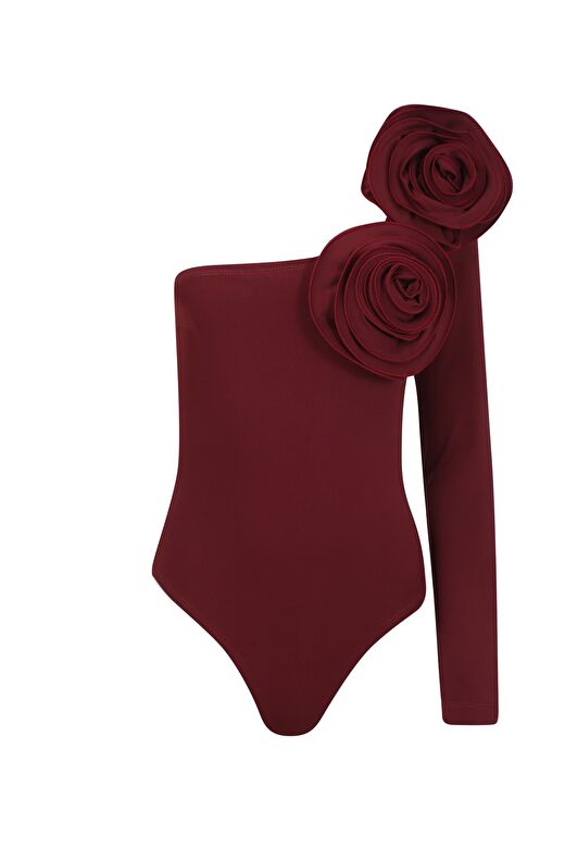 Elba Gül Detaylı Bordo Bodysuit 1