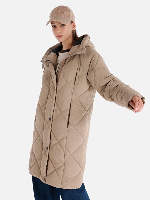 Regular Fit Bej Kadın Kaban Cl1065791 3
