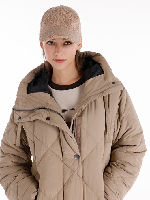 Regular Fit Bej Kadın Kaban Cl1065791 4