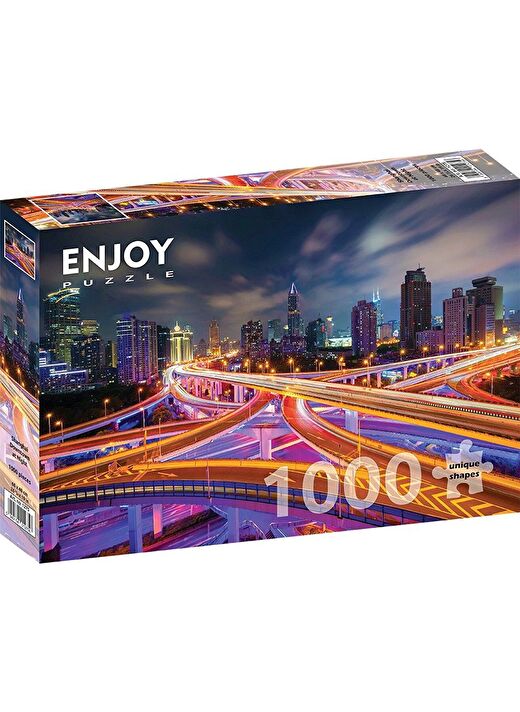 Enjoy 1000 Parça Gece Şangay Şehir Merkezi Puzzle 1