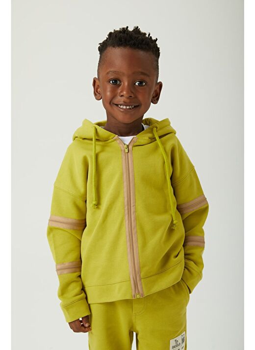 3'ü Bir Arada Dönüşebilir Hoodie Çıkarılabilir Dirsek Parçalı Kapüşonlu Çocuk Sweatshirt  1