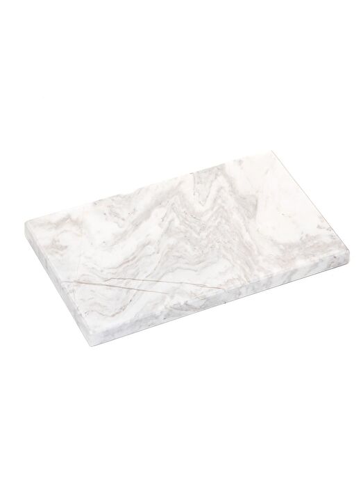 Dekoratif Sunumluk Gri Dalgalar Doğal Mermer Taş - 27x16 cm  1