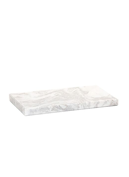 Dekoratif Sunumluk Gri Dalgalar Doğal Mermer Taş - 27x16 cm  2