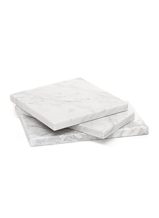 Dekoratif Sunumluk Gri Dalgalar Doğal Mermer Taş - 27x16 cm  3