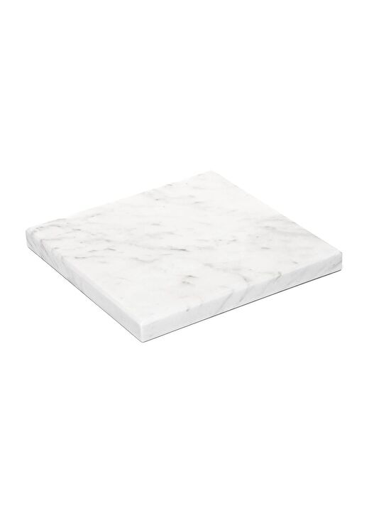 Dekoratif Sunumluk Gri Dalgalar Doğal Mermer Taş - 20x20 cm  1
