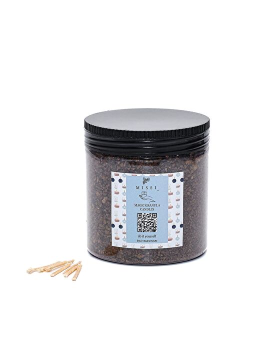 Black Vanilya Kokulu Siyah Yaratıcı İnci Tozu Mum (30 adet fitil ile birlikte)-250 gr 2