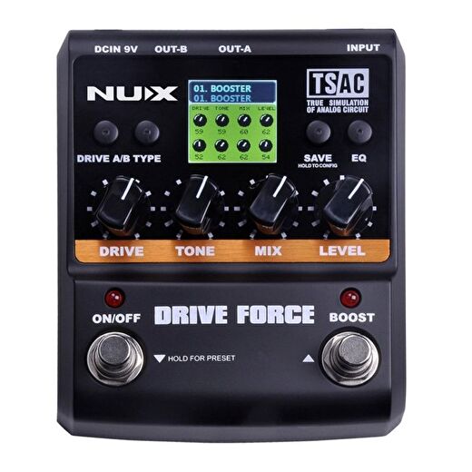 NUX Drive Force Overdrive ve Distortion Pedalı 1