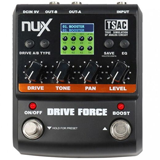 NUX Drive Force Overdrive ve Distortion Pedalı 2