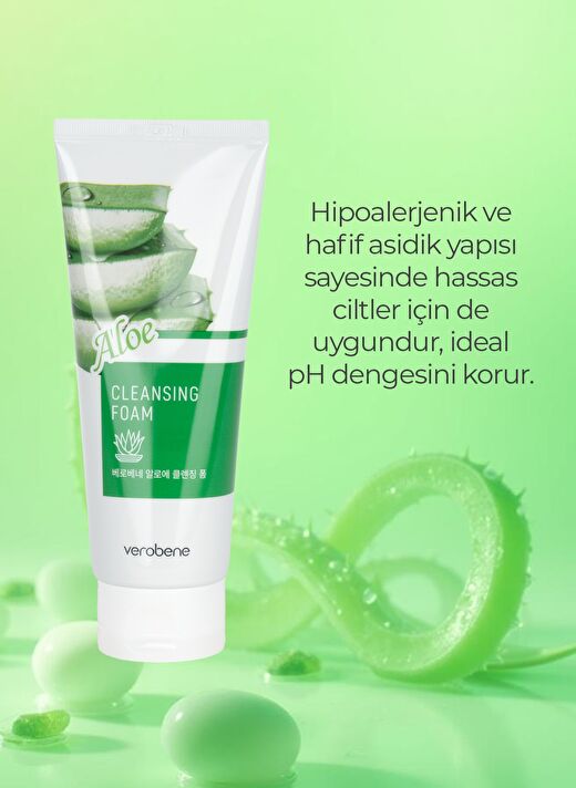 Aloe Vera İçerikli Nemlendirici ve Yatıştırıcı Yüz Temizleme Köpüğü 150ml 3