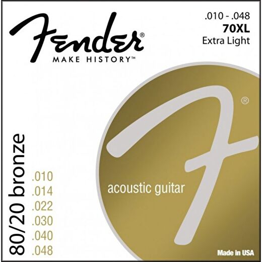 Fender 80/20 Bronze 70XL 10-48 Akustik Gitar Teli 1